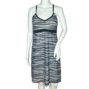 Athleta Women's‎ Shorebreak Swim Dress Gray Black Sleeveless V-Neck Size Medium